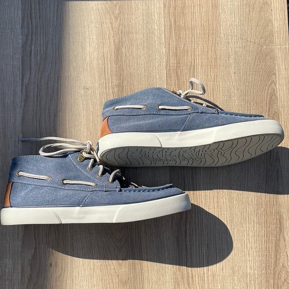 Sperry Shoes Rare Sperry Pier Crest Topsider Mid Lace Up Boat Shoe With Memory Foam Poshmark